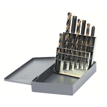 Drillco 18PC UNF TAP and DRILL SET 400N Drill 2000N TAPS 400NF2018